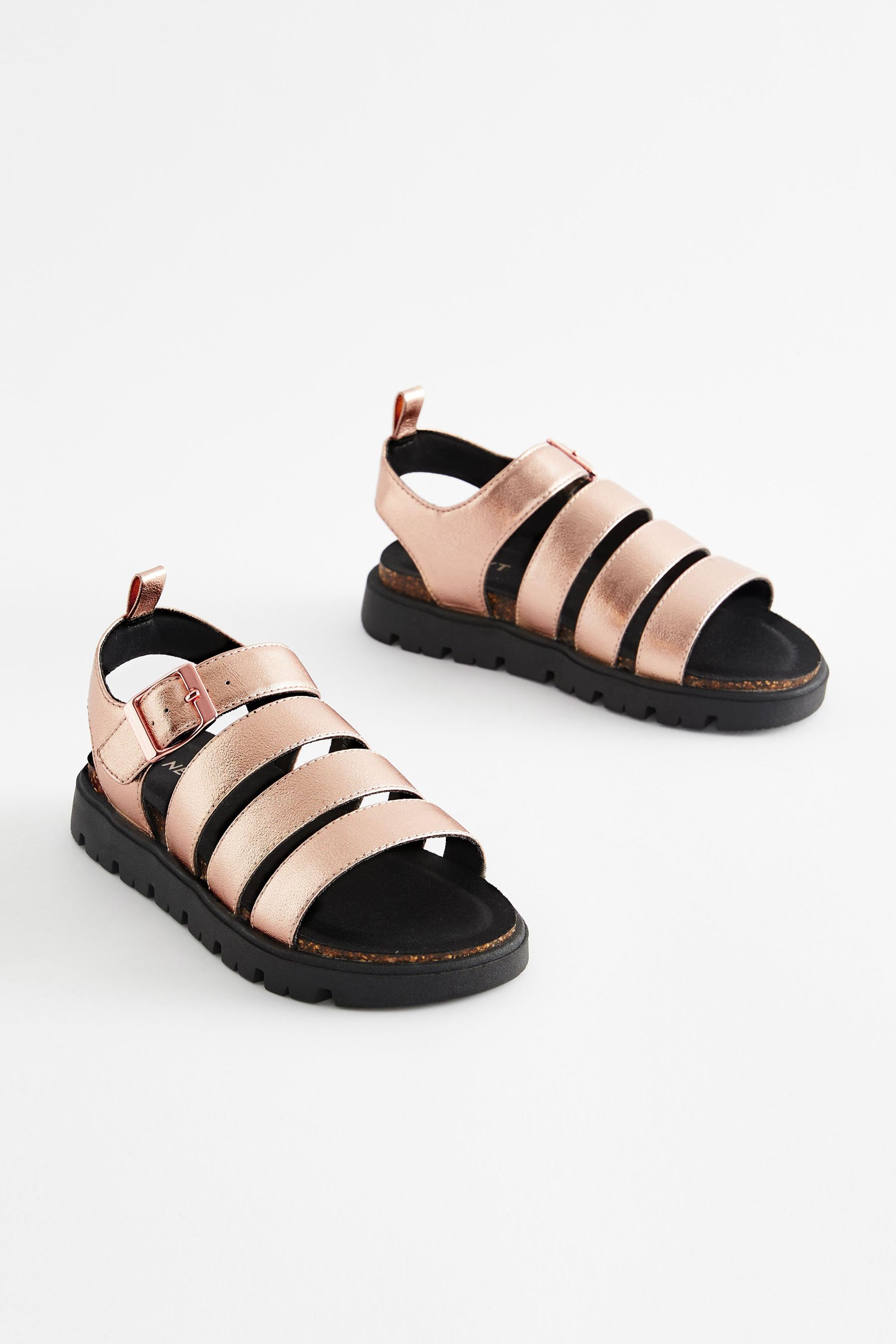 Rose gold chunky sandals discount