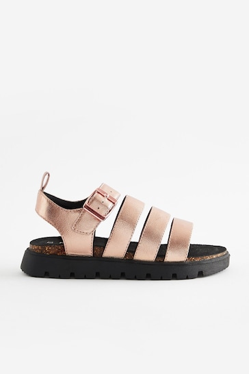 Rose Gold Chunky Corkbed Sandals