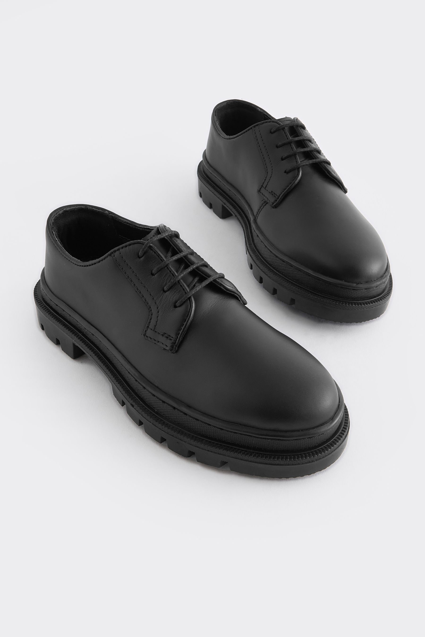 Black Lace Up School Shoes