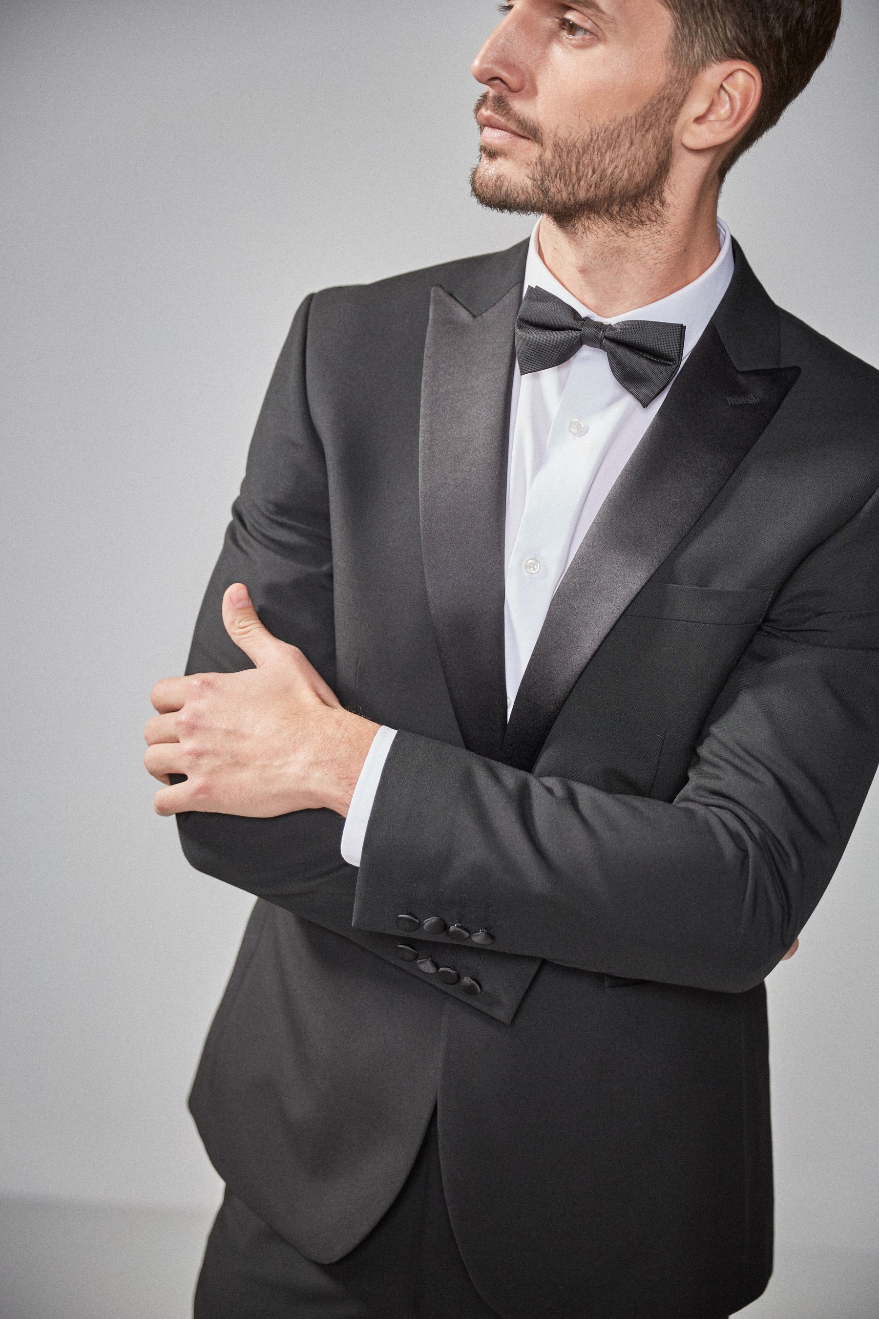 Buy Black Skinny Fit Tuxedo Suit Jacket from Next Canada