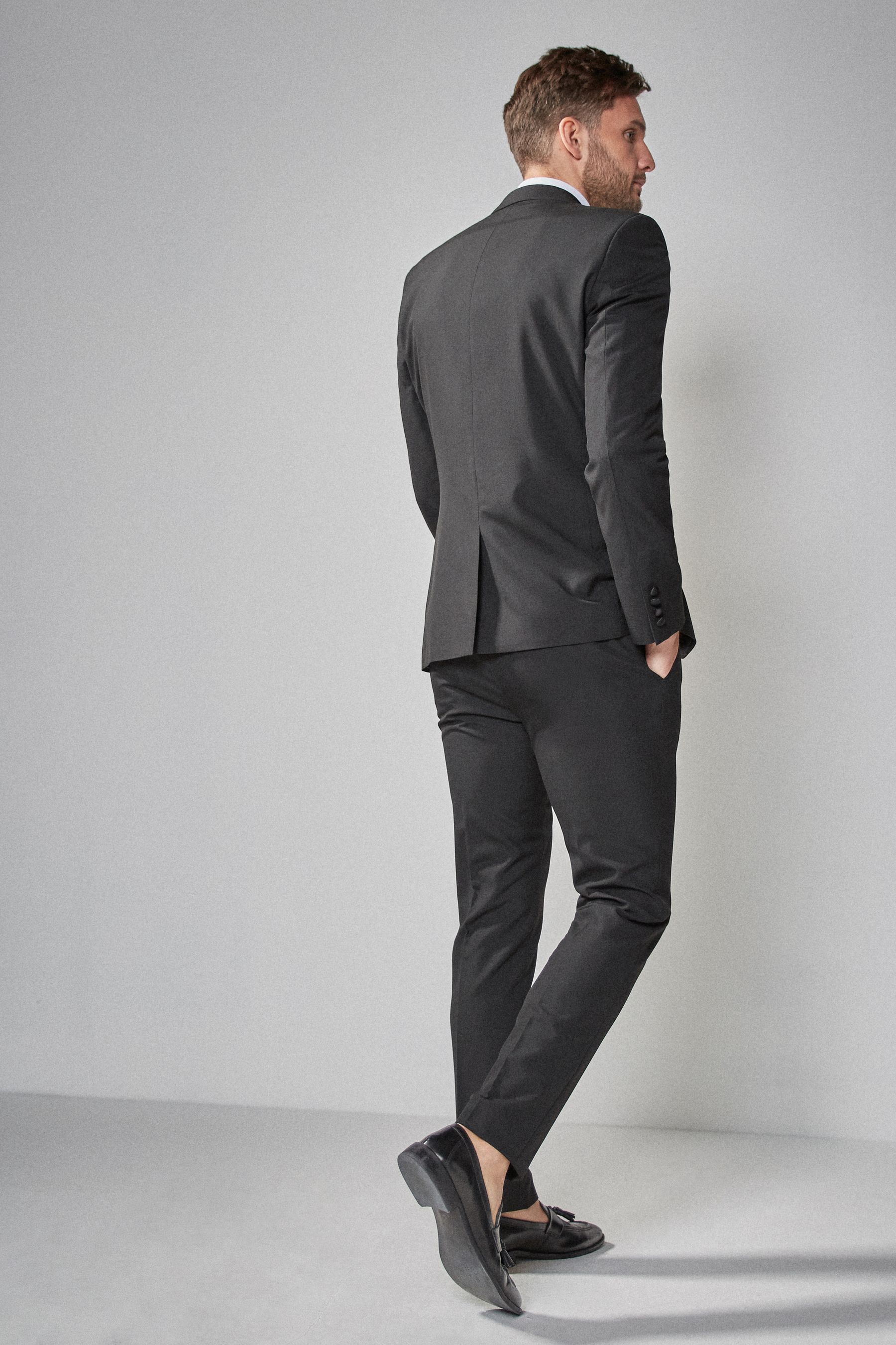 Buy Black Skinny Fit Tuxedo Suit Jacket from Next United Arab Emirates