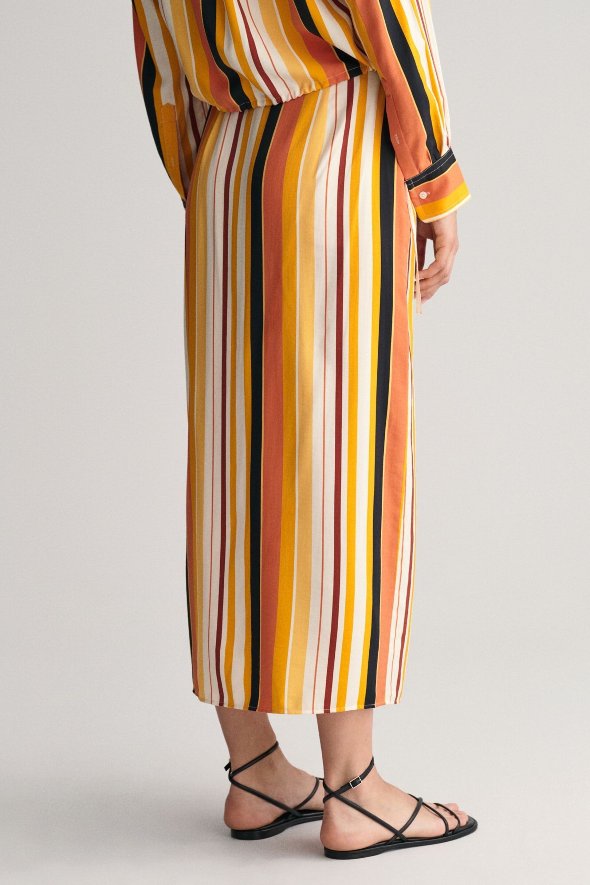 GANT Yellow Striped Wrap Skirt - Image 4 of 6