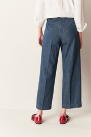 GANT Blue Relaxed Wide Leg Chambray Trousers - Image 2 of 2