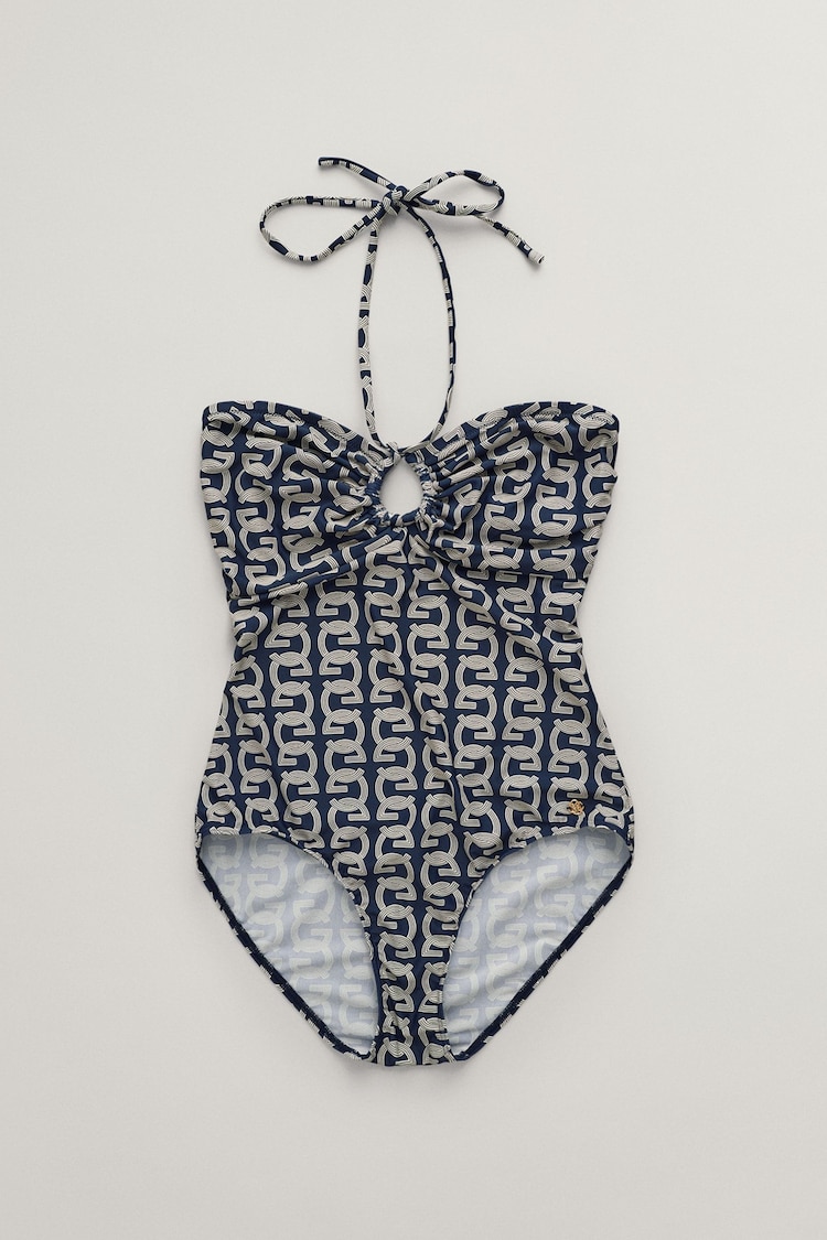 GANT Blue Halter Neck Swimsuit - Image 6 of 6