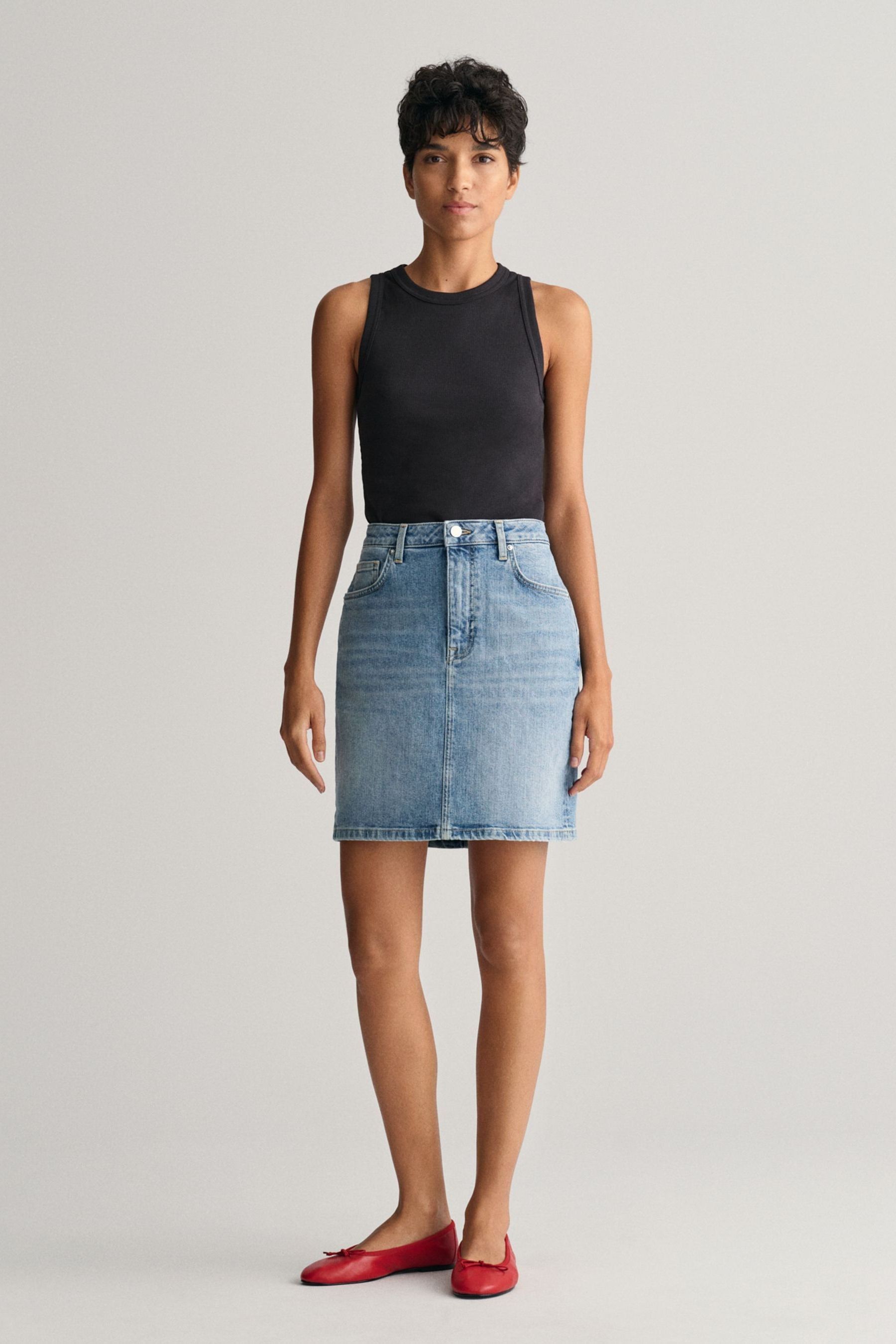 Gant blue denim skirt deals