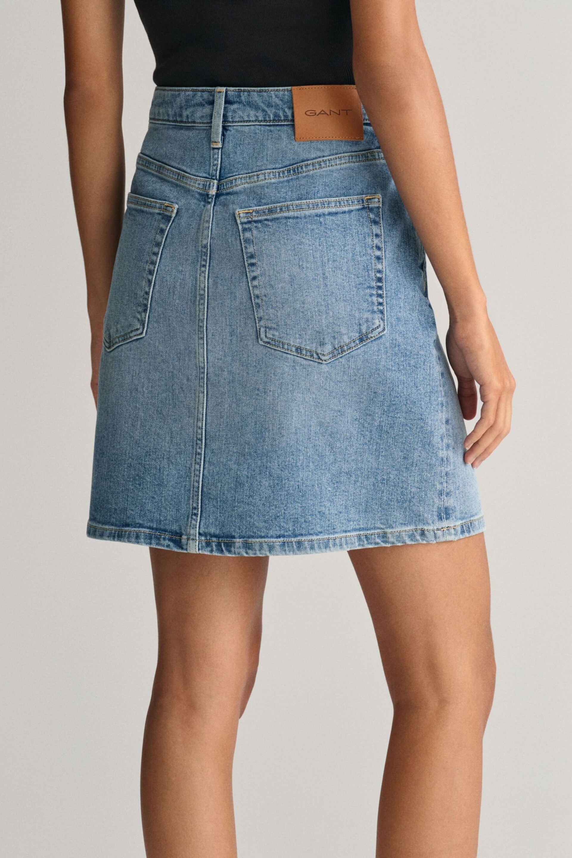 GANT Blue Wash Denim Skirt - Image 3 of 7