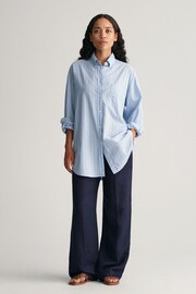 GANT Blue Relaxed Fit Linen Blend Pull-On Trousers - Image 1 of 6