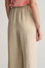 GANT Cream Relaxed Fit Linen Blend Pull-On Trousers - Image 7 of 8