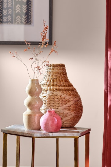 Natural Woven Patterned Vase