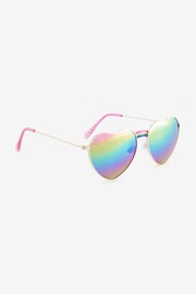 Little Bird by Jools Oliver Multi Pastel Aviator Rainbow Heart Sunglasses - Image 2 of 4