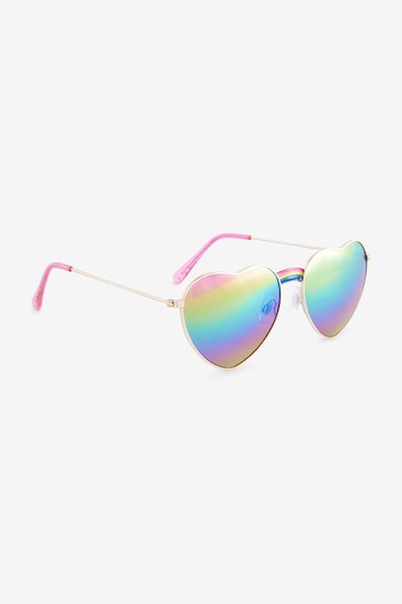 Little Bird by Jools Oliver Multi Pastel Aviator Rainbow Heart Sunglasses