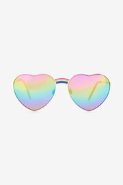 Little Bird by Jools Oliver Multi Pastel Aviator Rainbow Heart Sunglasses - Image 3 of 4