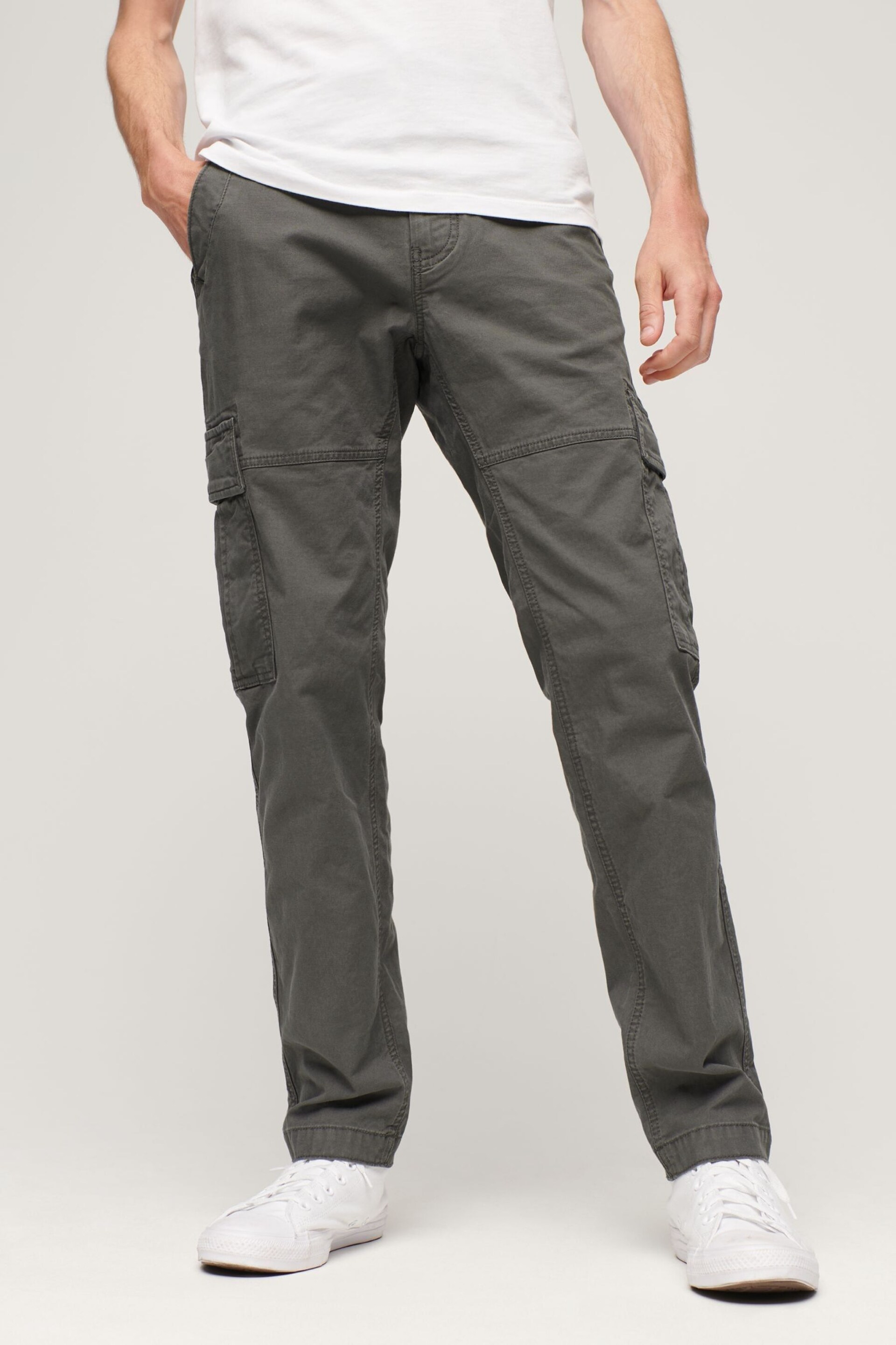 Superdry Grey Core Cargo Trousers - Image 1 of 7