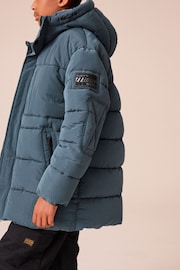 Teal Blue Utility Padded Puffer Coat (3-16yrs) - Image 1 of 12