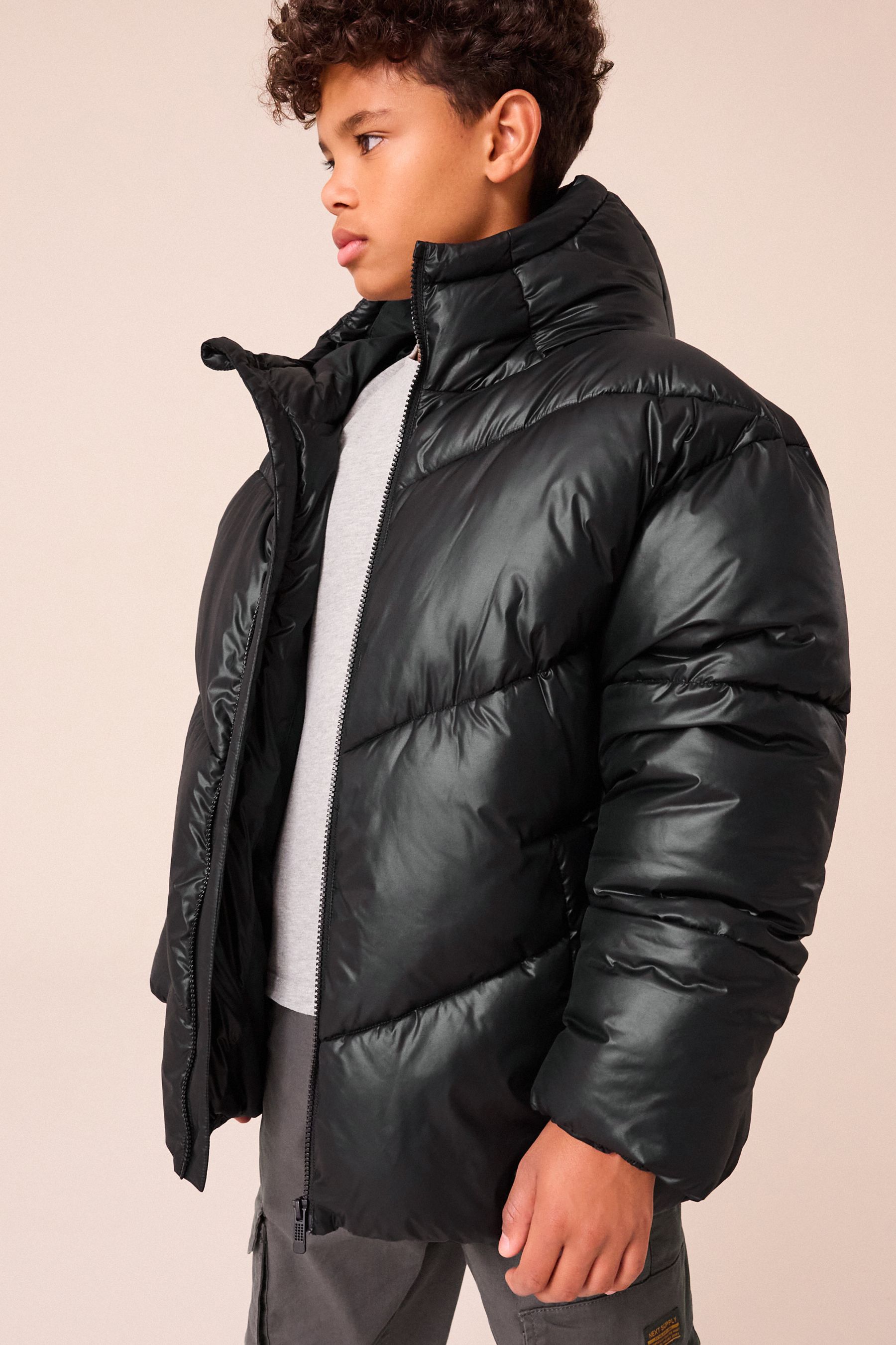 NEXT Black Padded Puffer Jacket 3 17yrs 1314years Boys