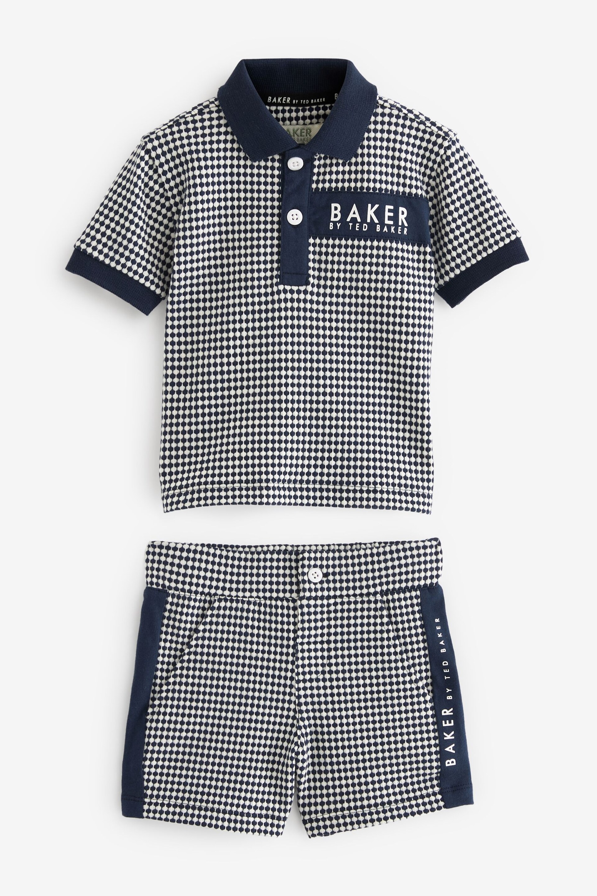 Baker by Ted Baker Textured Polo Shirt and Short Set - Image 7 of 10