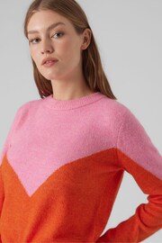 VERO MODA Pink Colourblock Cosy Jumper - Image 3 of 4