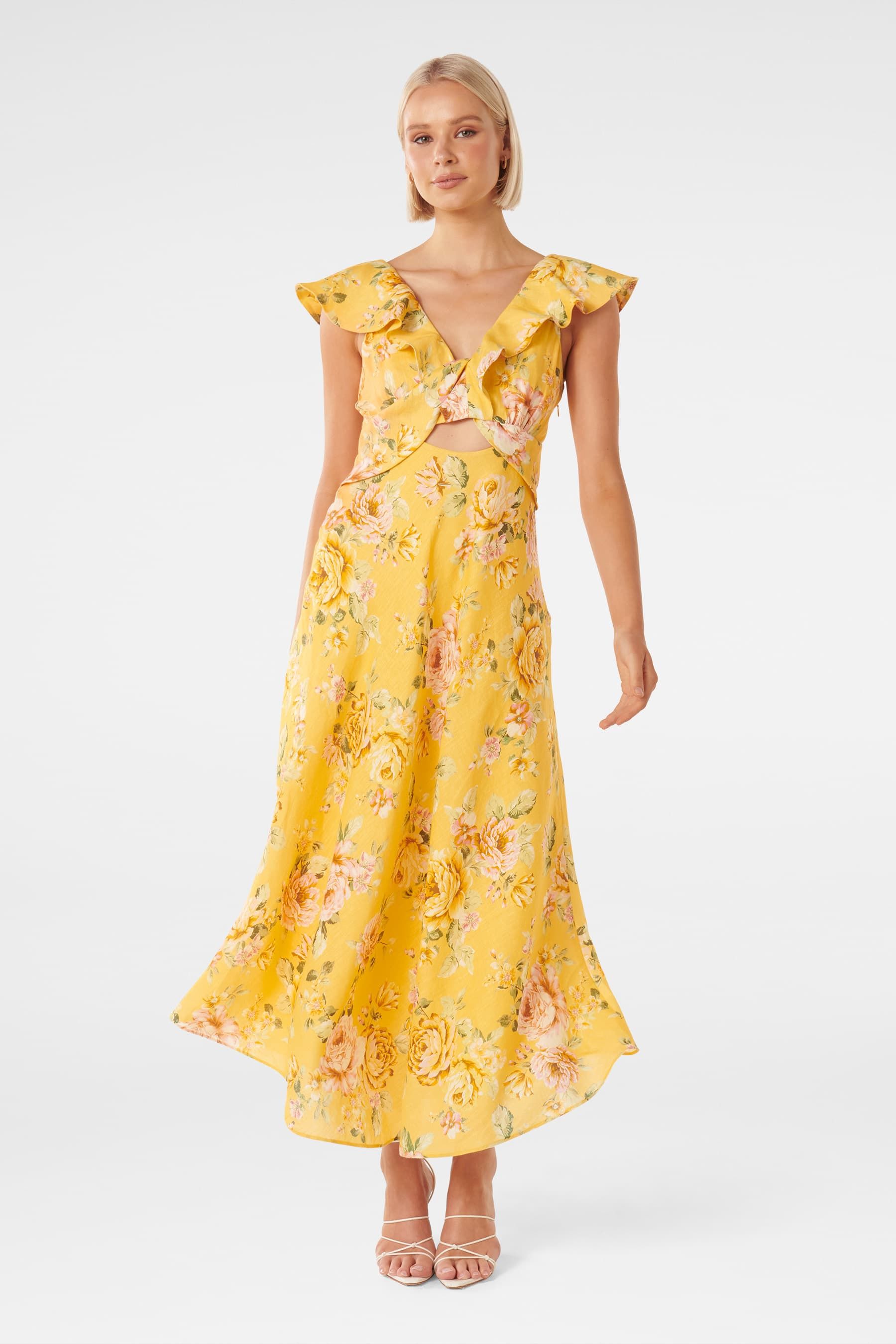 Next yellow linen dress online