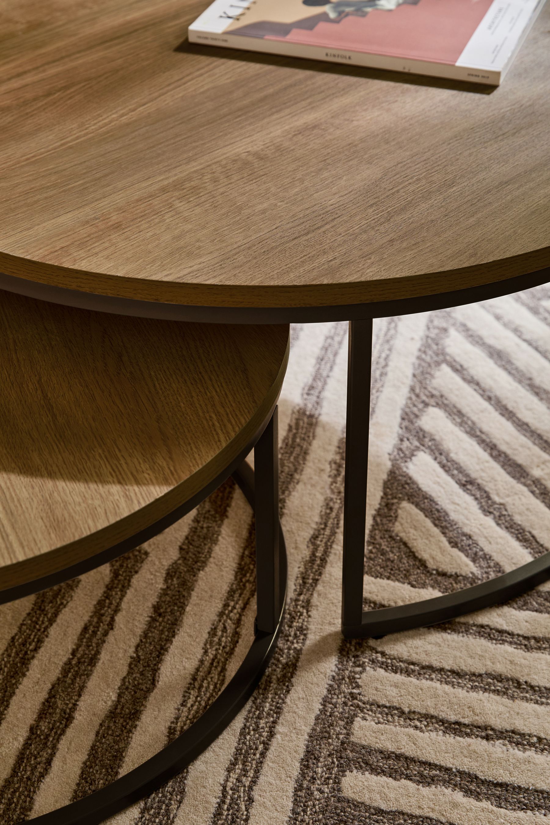 Dark Bronx Nest of 2 Round Coffee Table