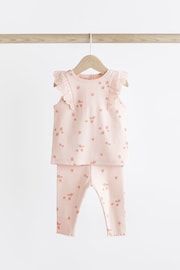 Pink Strawberry Baby Short Sleeve Top And Leggings Set - Image 7 of 12