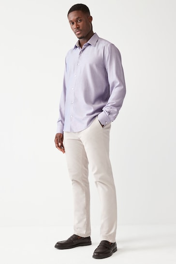 Damson Pink Trimmed Single Cuff Formal Shirt