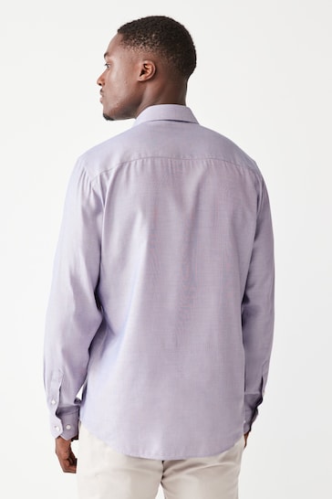 Damson Pink Trimmed Single Cuff Formal Shirt