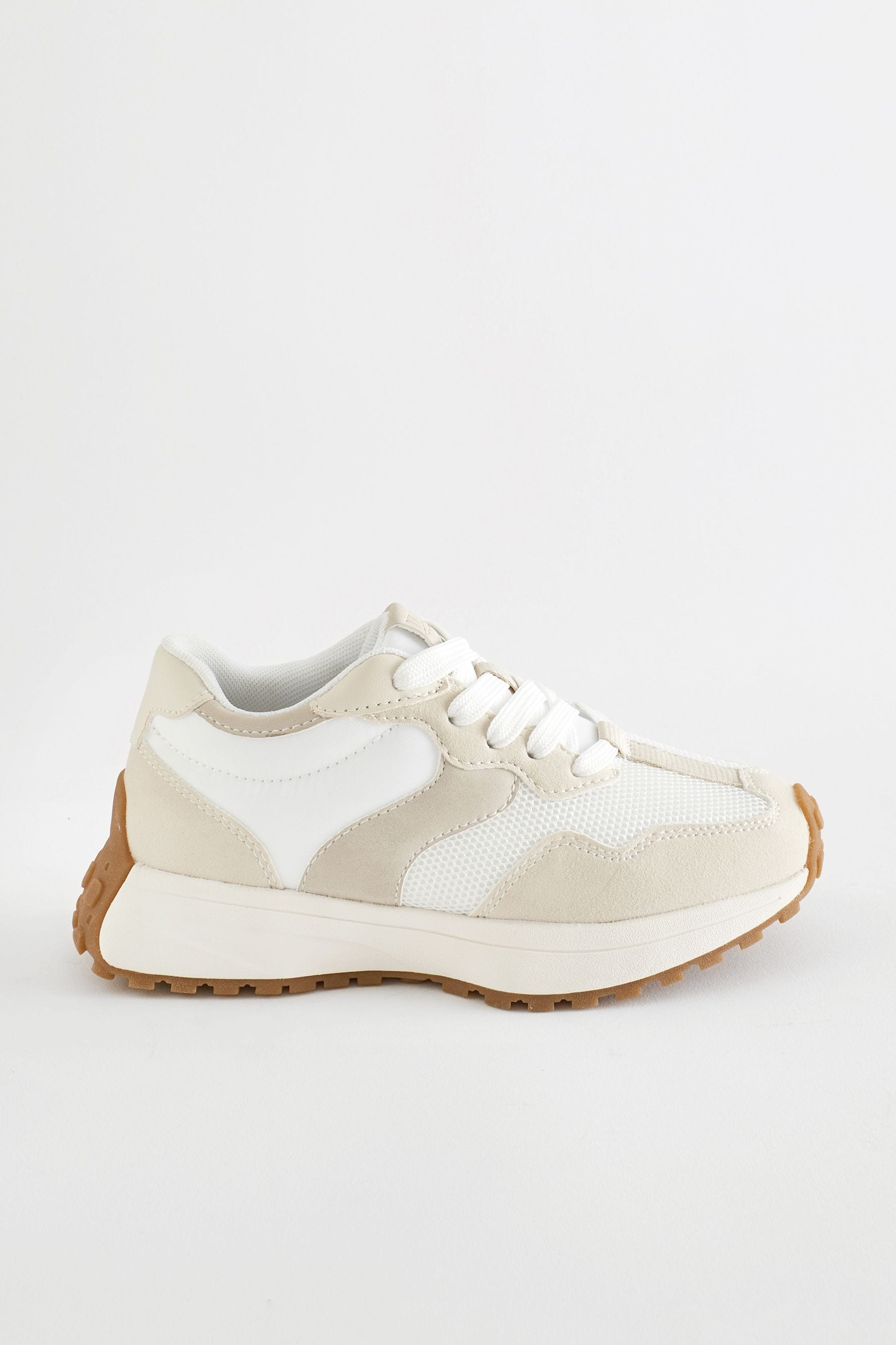 White and beige trainers sale