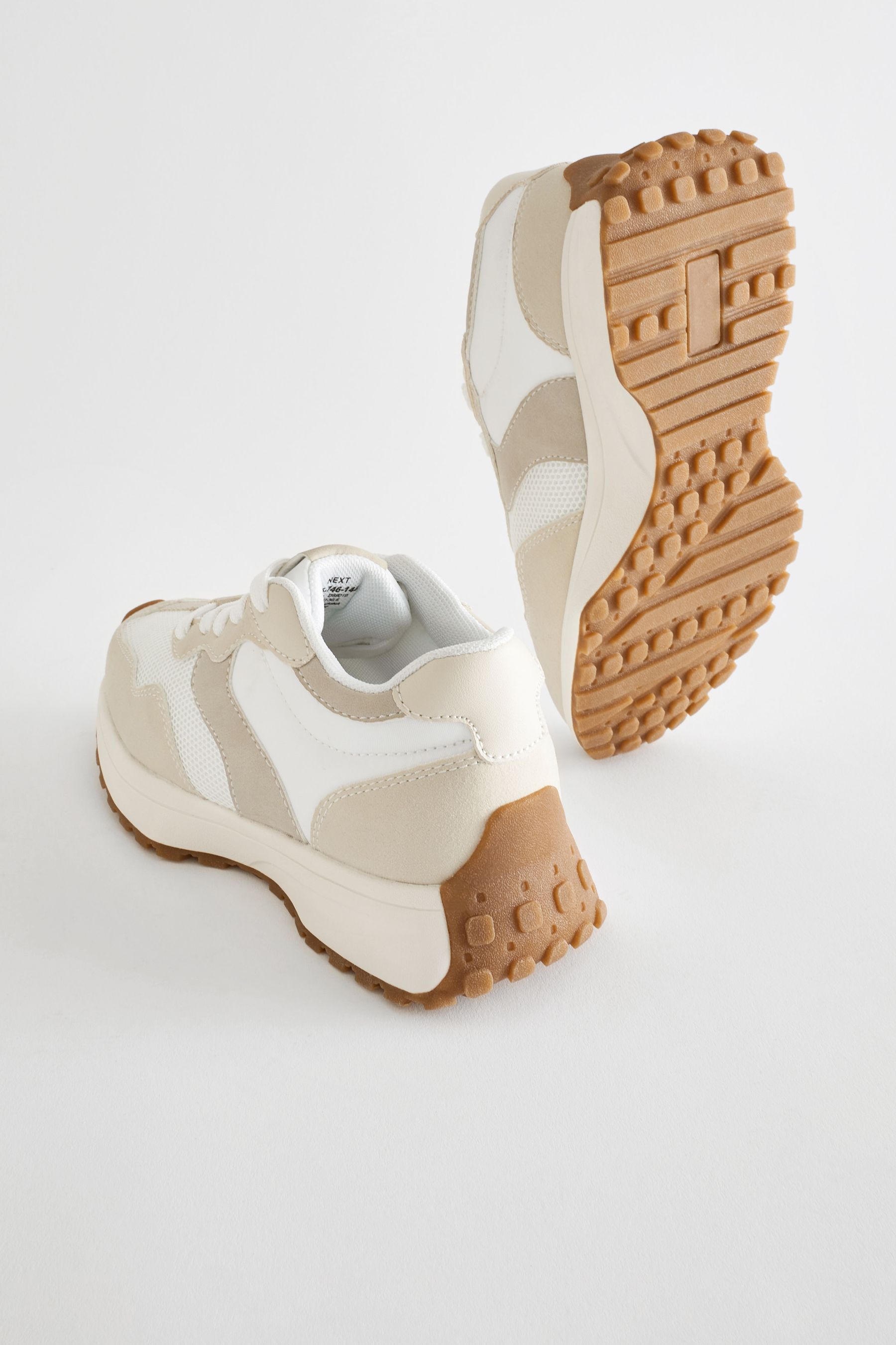 White and cream chunky trainers 2025