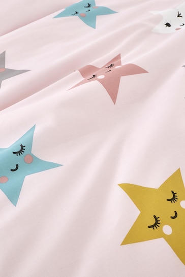 Cosatto Pink Kids Happy Stars Duvet Cover and Pillowcase Set
