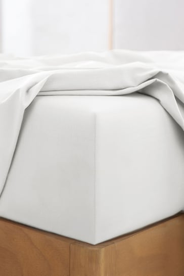 White 144 Thread Count 100% Cotton Deep Fitted Sheet