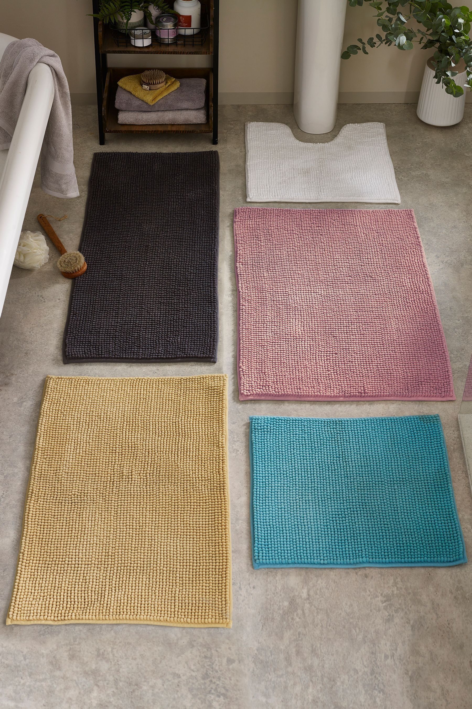 Blue and online brown bath rugs