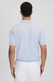 Reiss Soft Blue Boston Cotton Blend Contrast Open Collar Shirt - Image 5 of 6