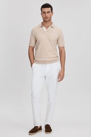 Reiss Camel Boston Cotton Blend Contrast Open Collar Shirt - Image 3 of 6