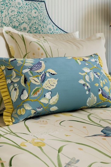 Sanderson Blue Kingfisher & Iris Cushion