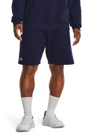 Under Armour Navy Blue/White Rival Fleece Shorts - Image 1 of 6