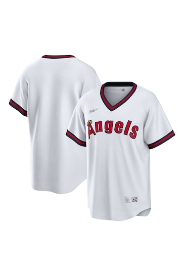 Nike White California Angels Nike Cooperstown Jersey