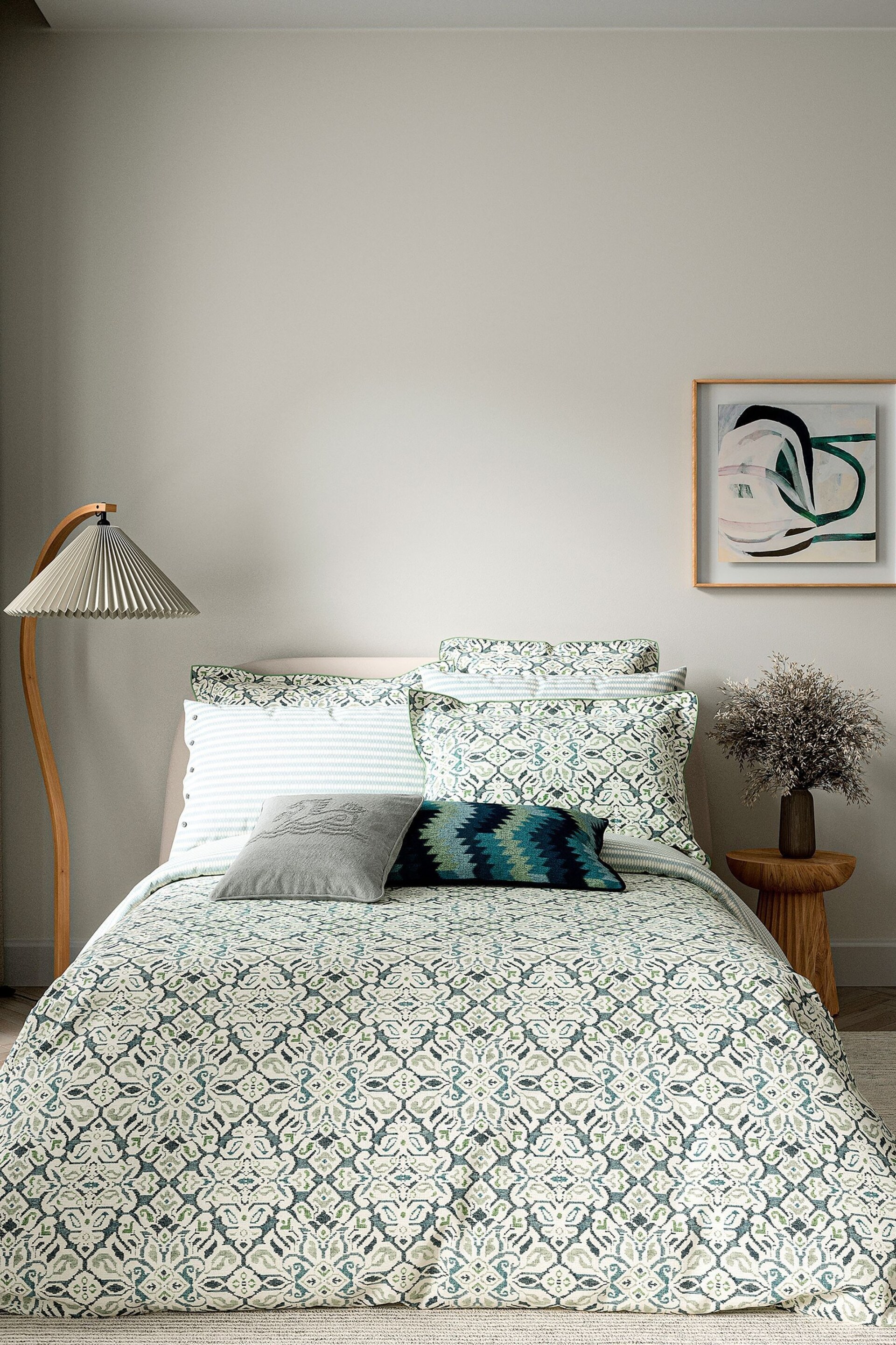 Bedeck of Belfast Celadon Hallie Pillowcase Pair - Image 5 of 5