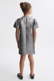 Reiss Silver Franny Senior Metallic Bow Dress - Image 5 of 6