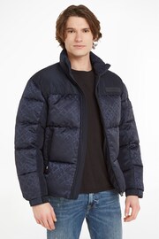 Tommy Hilfiger Blue New York Monogram Puffer Jacket - Image 1 of 6