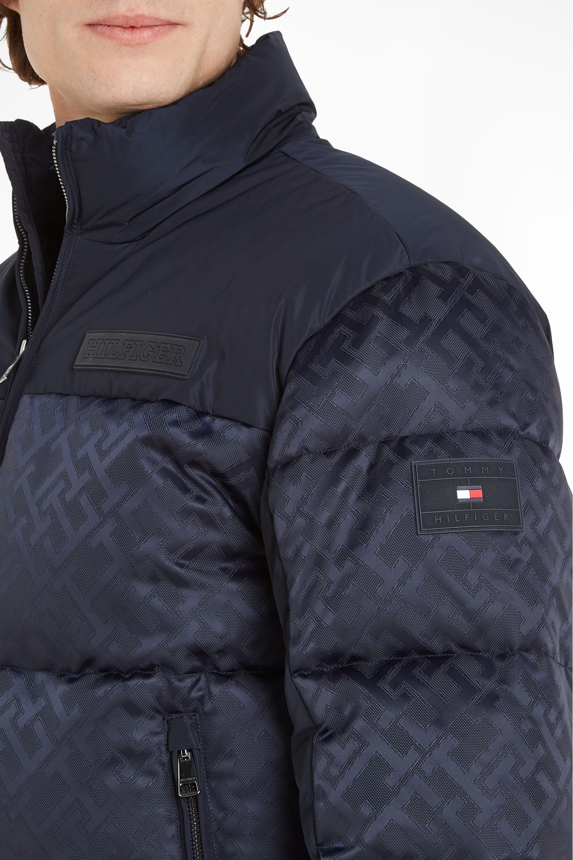 Tommy Hilfiger Blue New York Monogram Puffer Jacket - Image 3 of 6