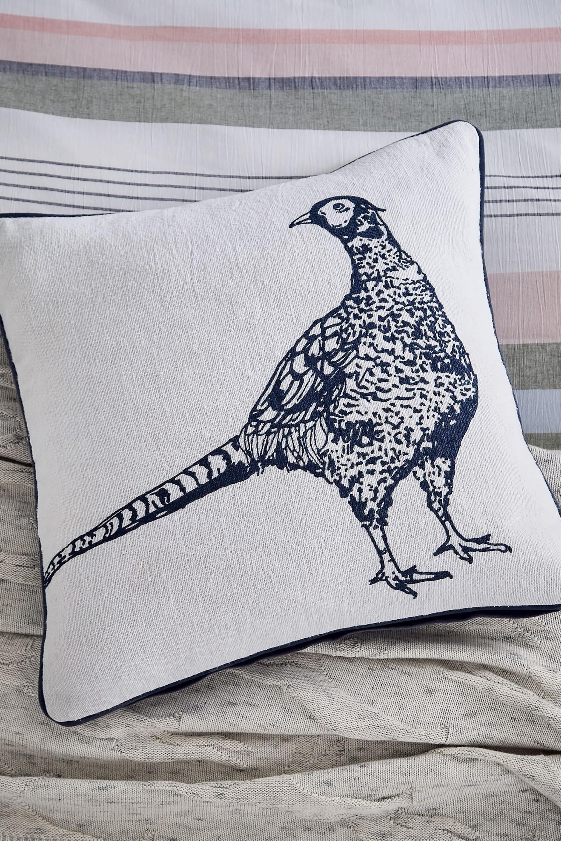 Joules Navy Pheasant Cushion - Image 2 of 5