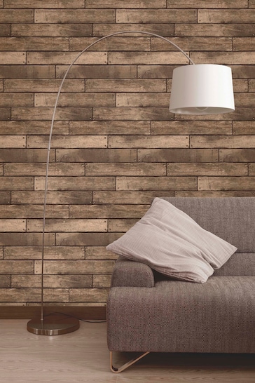 Fine Décor Bronze Distinctive Wooden Plank Wallpaper