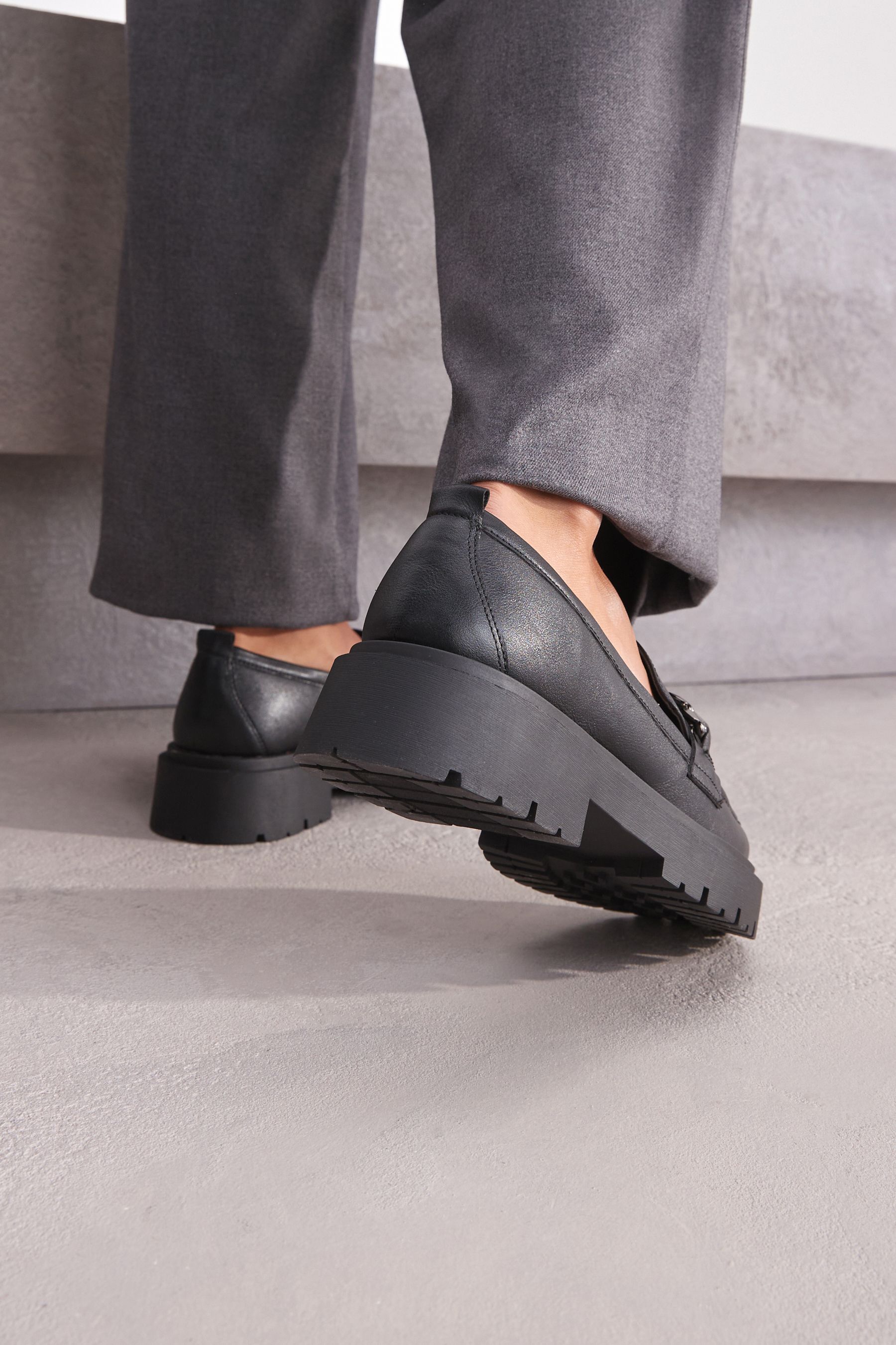 Pewter Silver Forever Comfort Chunky Loafers