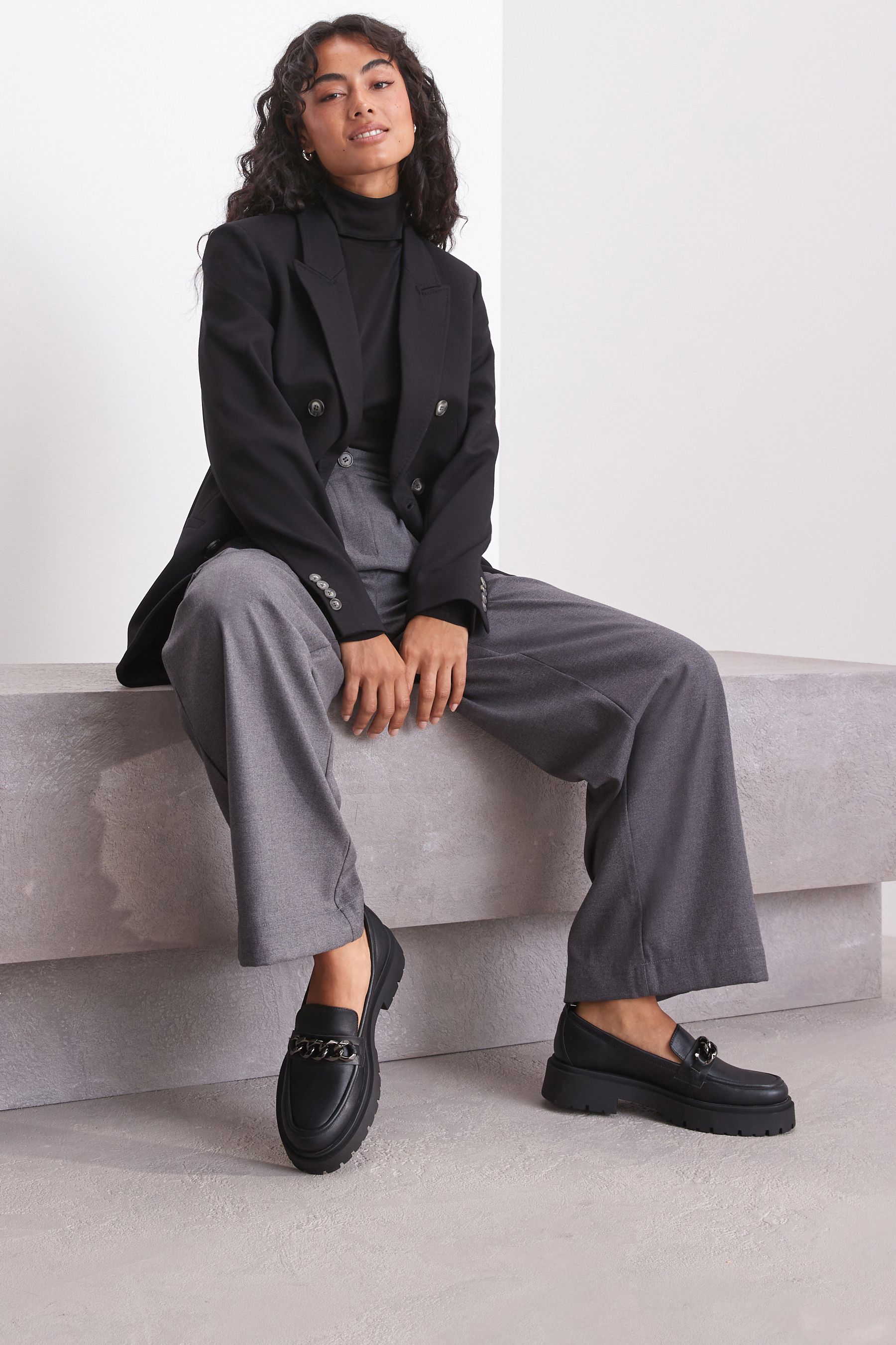 Pewter Silver Forever Comfort Chunky Loafers