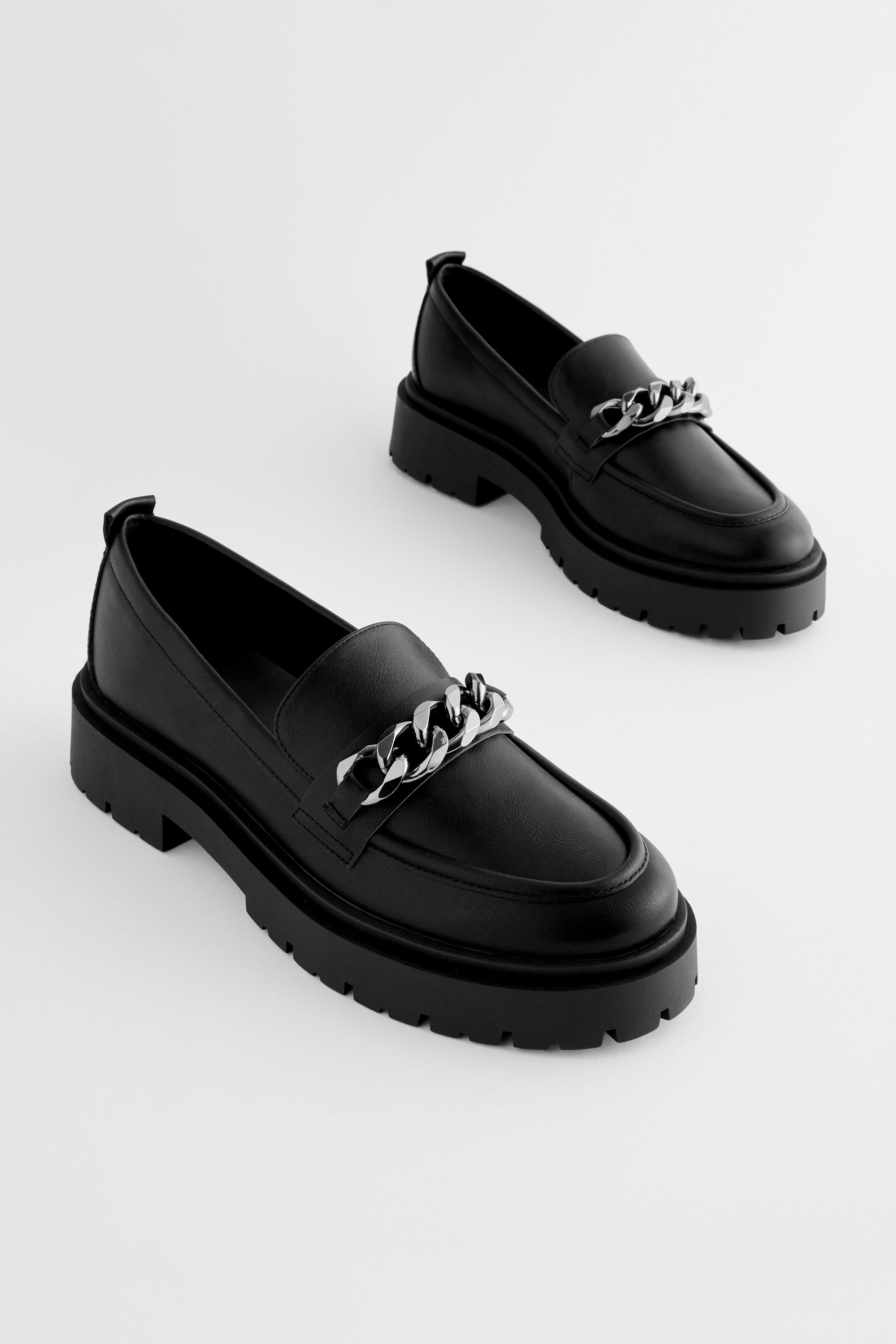 Pewter Silver Forever Comfort Chunky Loafers