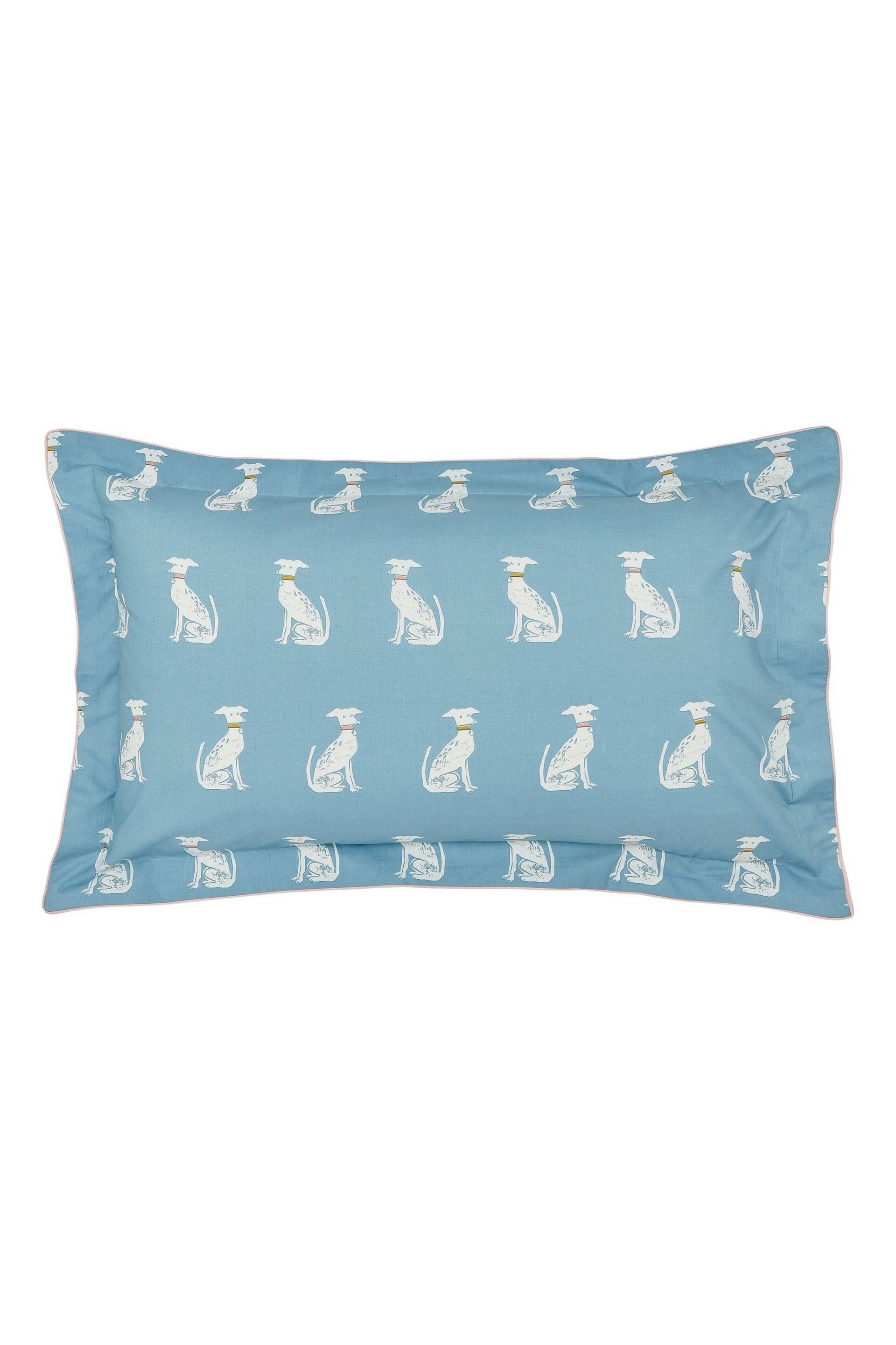 Joules Blue Blockprint Dogs Duvet Cover and Pillowcase Set - Image 5 of 5