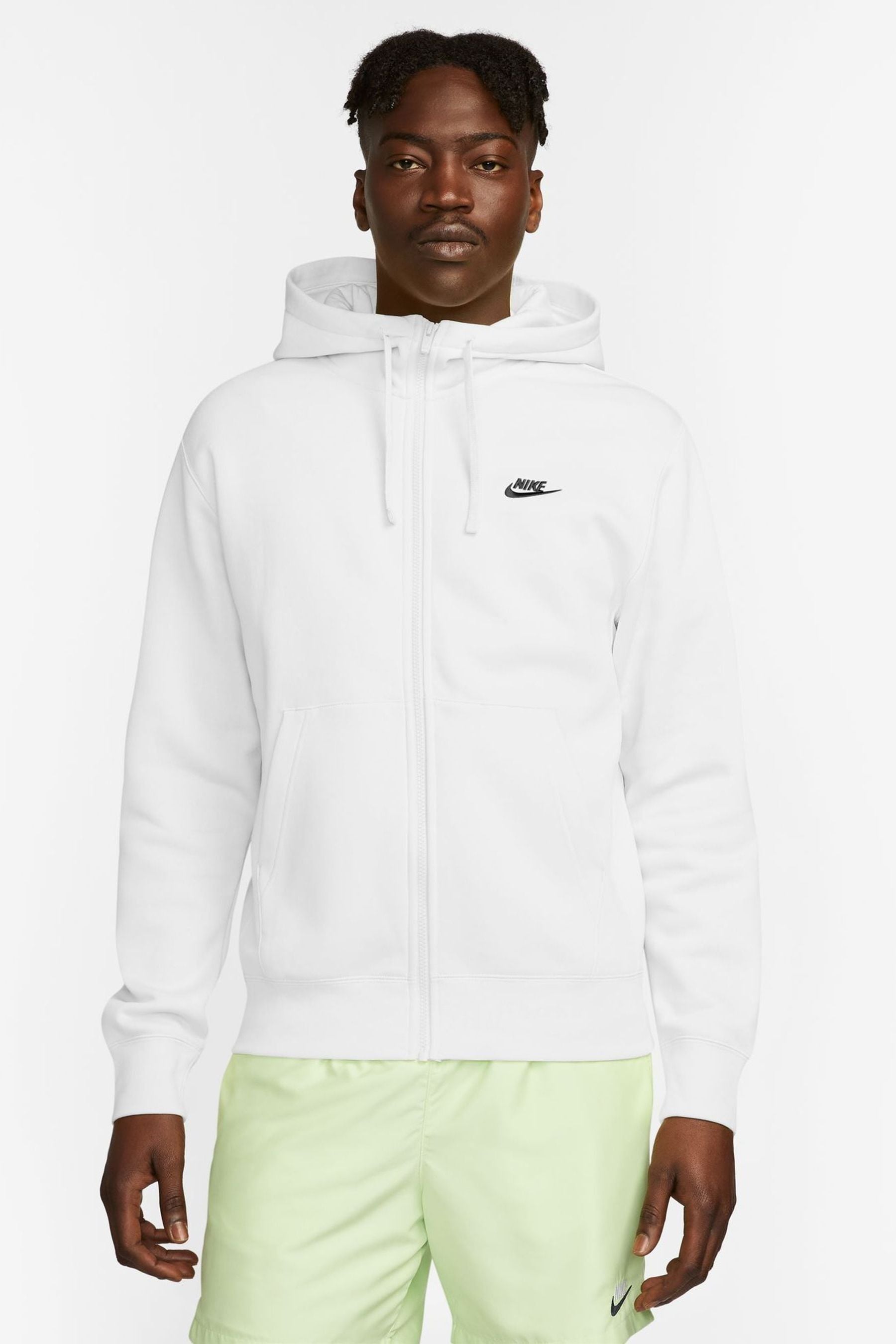 White nike zip hotsell up hoodie