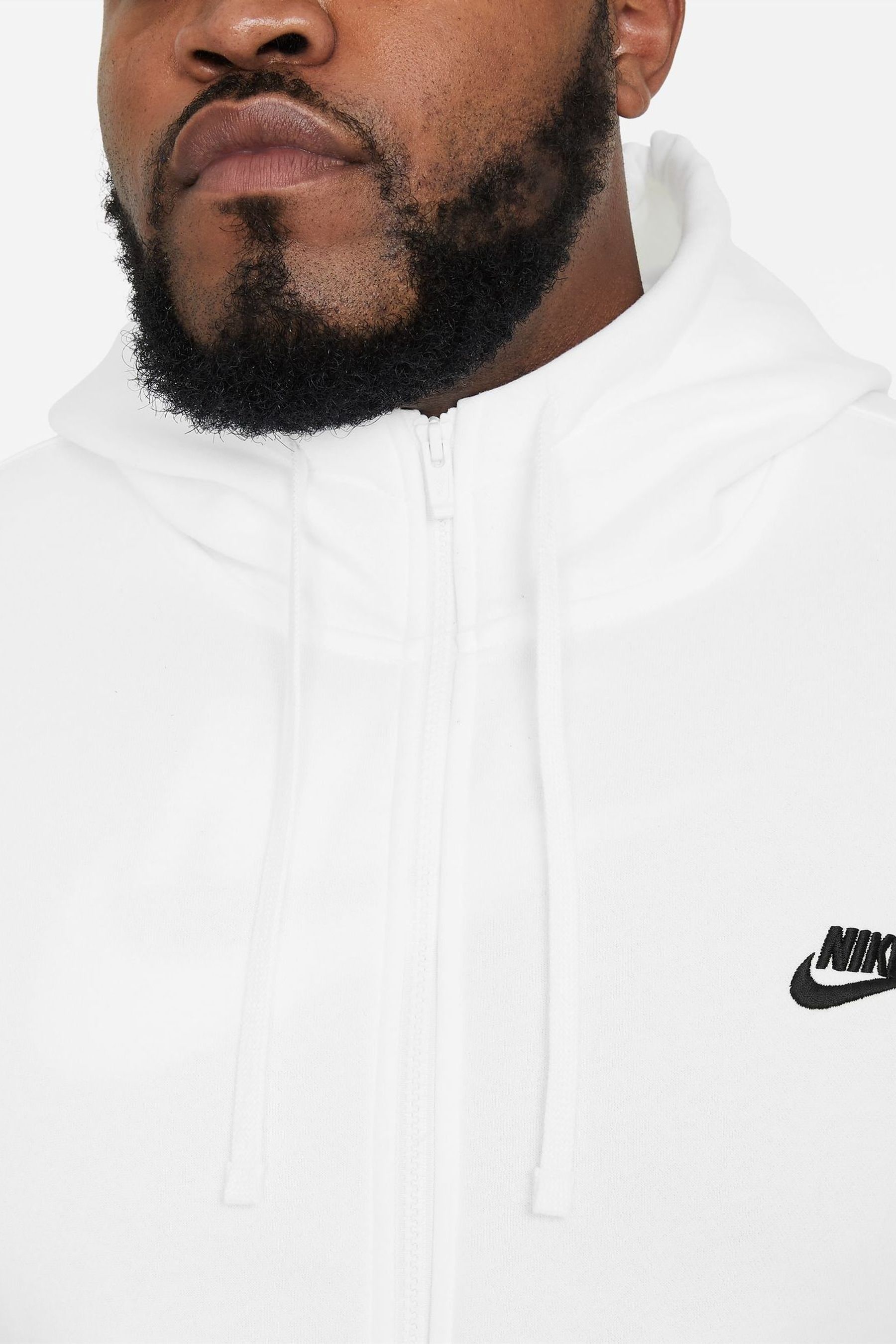 Nike white zip up jacket discount