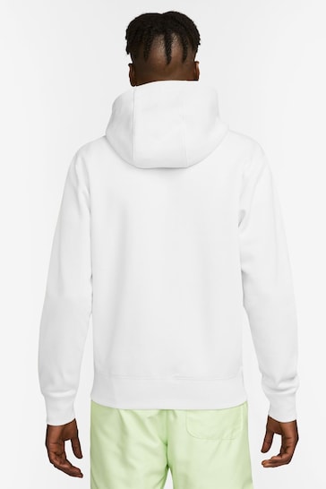 Nike White Club Zip Through Hoodie
