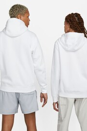 Nike White Club Zip Up Hoodie - Image 8 of 15